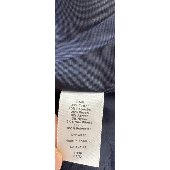 Talbots Women's Navy Blue Tweed Blazer Academia Preppy Plaid Pockets Women's 8 - Picture 6 of 8